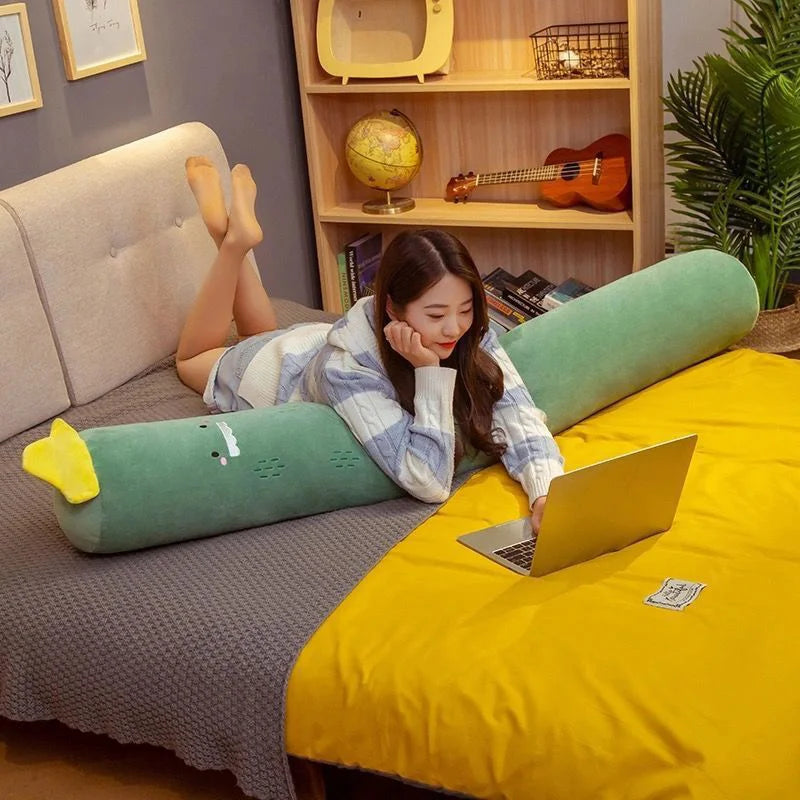 DecorBites™ Cylindrical Side Sleeper Pillow - Soft Pregnancy Sleep Support & Leg Comfort