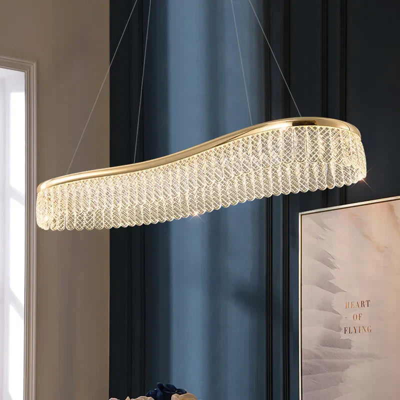 DecorBites™ ثريا كريستال ذهبية فاخرة مستديرة متدلية، إضاءة لامباراس للديكور الفني