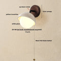 DecorBites™ LED Wall Sconce Yellow Travertine Stone Bedroom Study Cafe Wood Base Stair Light