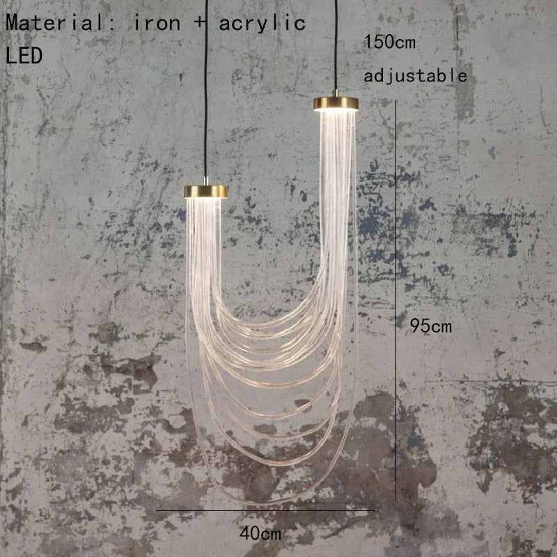 DecorBites™ مصباح قلادة LED أكريليك لغرفة النوم وغرفة الطعام
