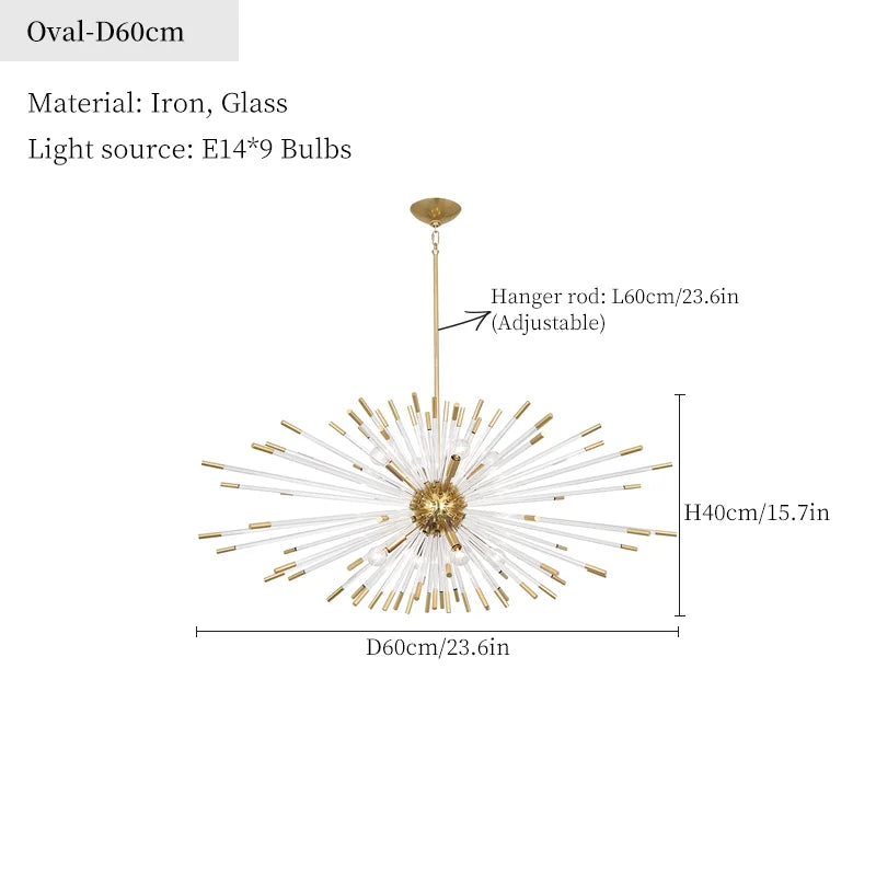 DecorBites™ Dandelion Golden Ball Chandelier - Nordic Postmodern Bedroom Dining Room Decor