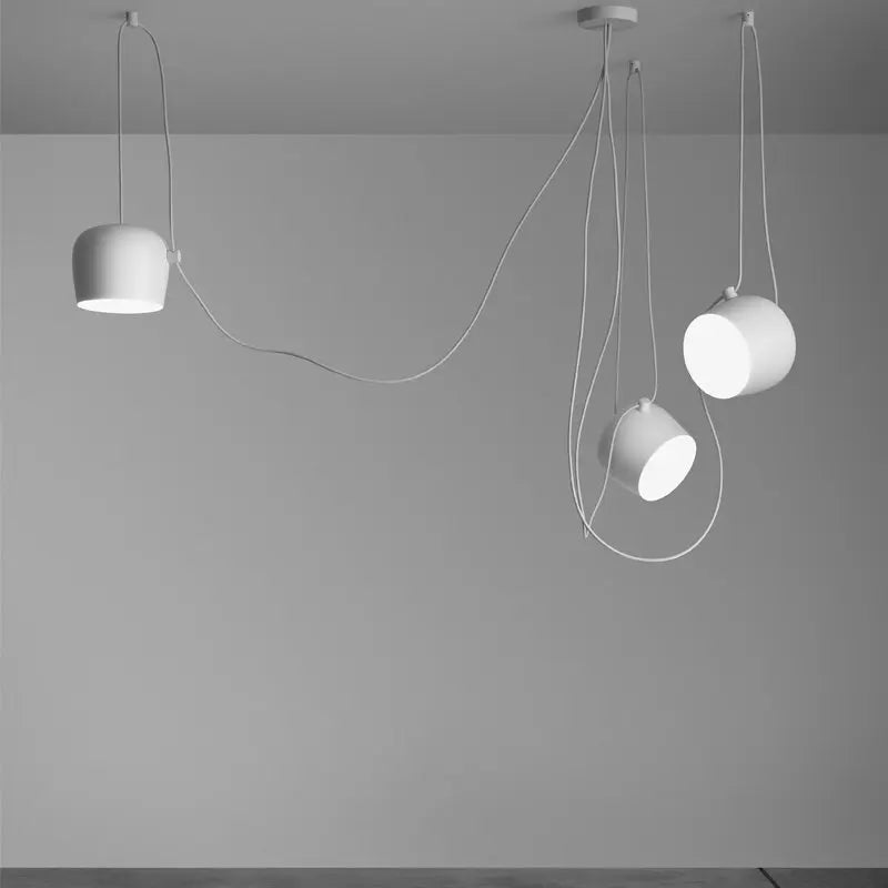 DecorBites™ Industrial Black White Chandelier LED Lighting for Restaurant Bar Office