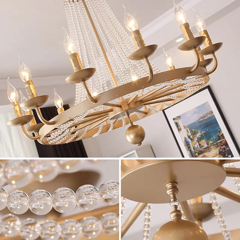 DecorBites™ Crystal Chandelier: Retro Industrial Lighting for Living Room, Dinning Room Decor