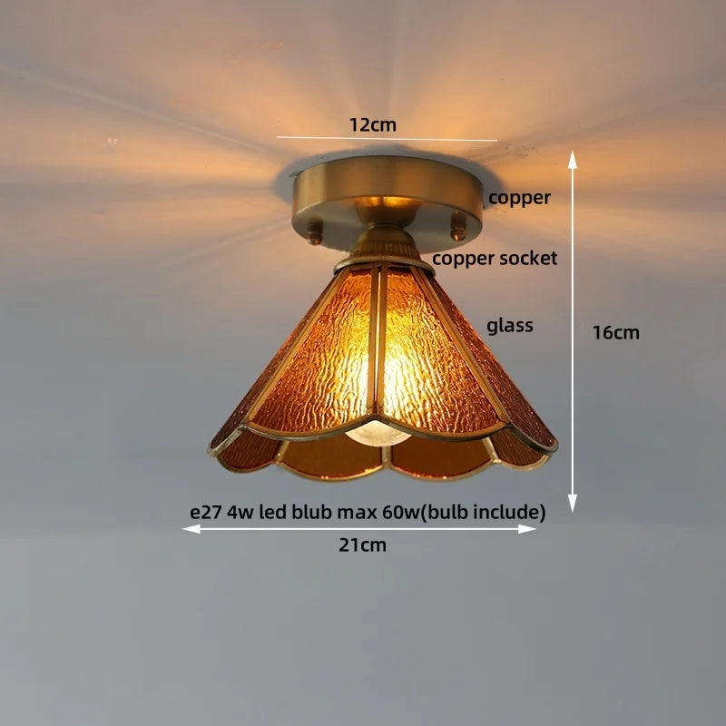 DecorBites™ Glass LED Ceiling Lamp Iron Base Nordic Modern Simple Design