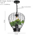 DecorBites™ Industrial Style Planting Birdcage Chandelier Pendant Lamp