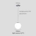Gold/Black/silv Glass Ball Pendant Lights White Globe Hanging Lamps Bar Restaurant Deco Luminaire Bedroom Light E27 Pendant Lamp