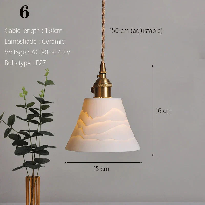 DecorBites™ مصباح معلق سيراميك ياباني بتصميم إسكندنافي فاخر