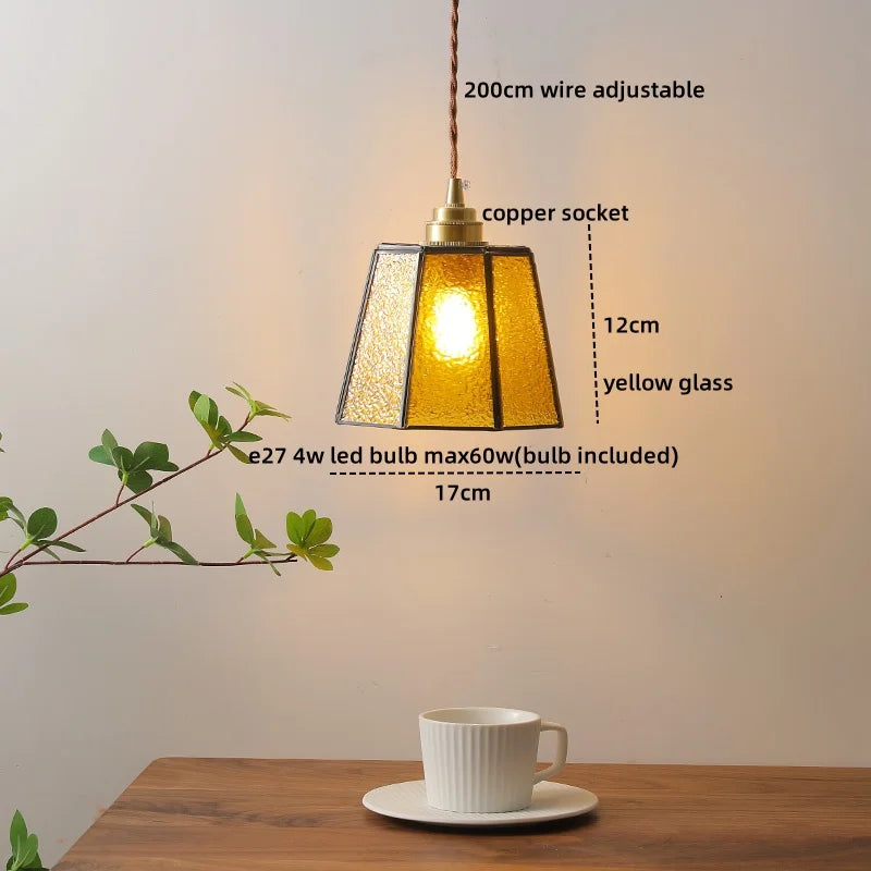 DecorBites™ مصابيح قلادة LED زجاجية خضراء مصباح معلق حديث ديكور منزلي