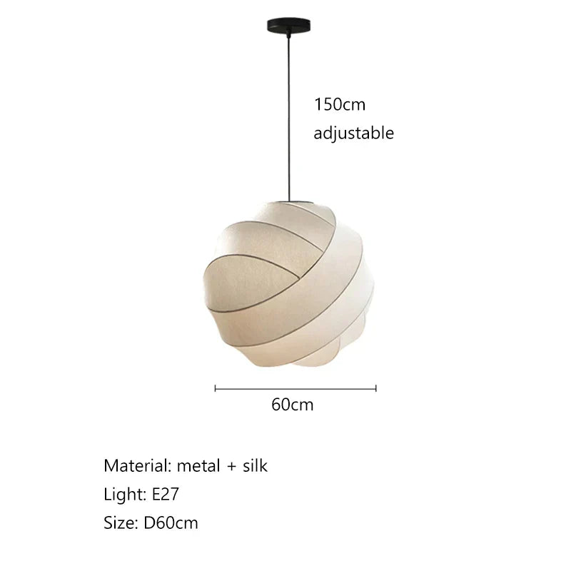 مصباح قلادة ديكور بايتس™ حرير ياباني - مصباح قلادة فولك تيرنر أنيق لديكور المنزل