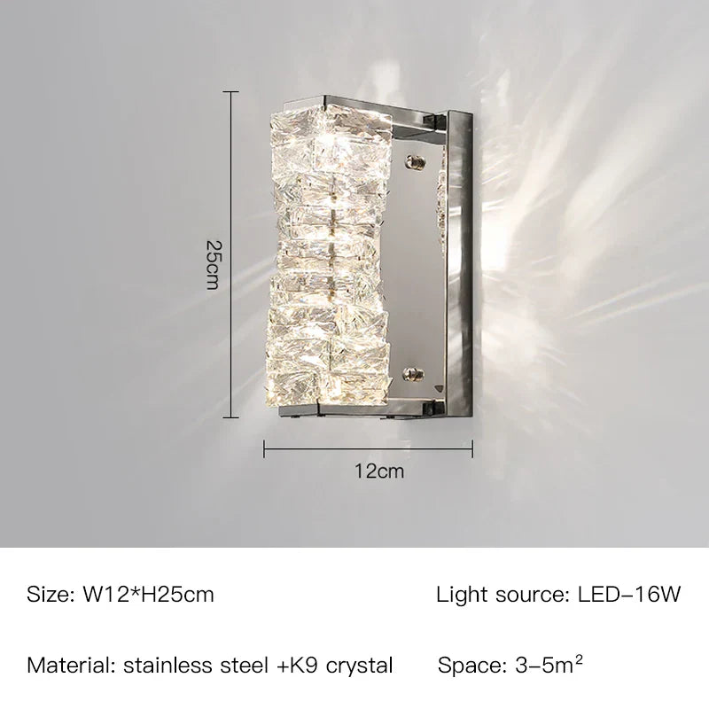 DecorBites™ Applique Murale en Cristal : Design Nordique LED Luxe, Or/Chrome Artistique pour Salon, Chambre à Coucher