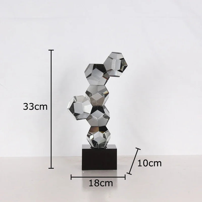DecorBites™ Geometric Crystal Ball Desk Ornament: Abstract Crafts Crystal Artwork for Aesthetic Room Decor