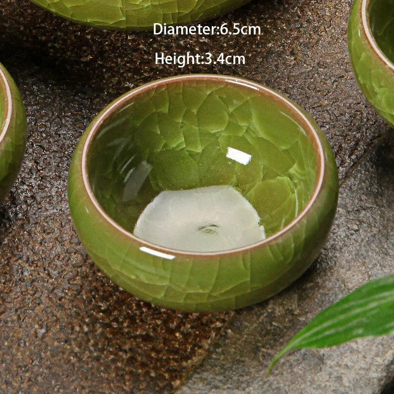 DecorBites™ Ice Cracking Ceramic Tea Cup Espresso Coffee Kung Fu Teacup Cute Cup