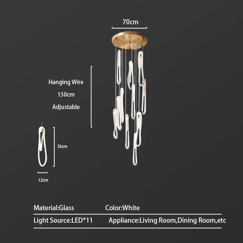 ثريا معلقة LED من DecorBites™ لغرفة المعيشة وغرفة الطعام، تركيبات إضاءة فاخرة