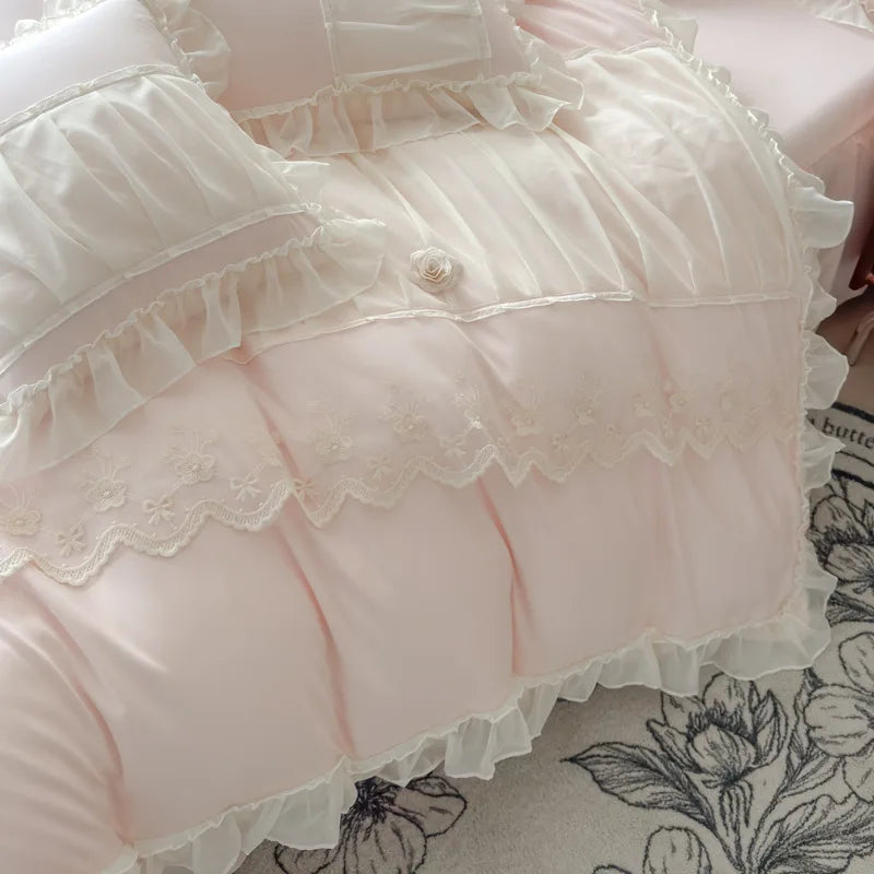 طقم مفروشات أميرة الدانتيل من DecorBites™ لسرير فردي أو مزدوج لجميع الفصول
