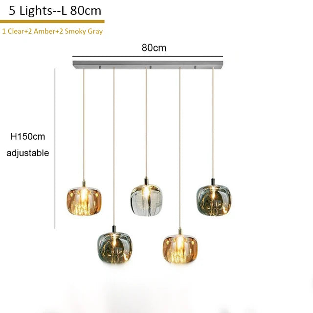 DecorBites™ Crystal LED Chandelier: Modern Living Room Suspension Light for Home Decoration