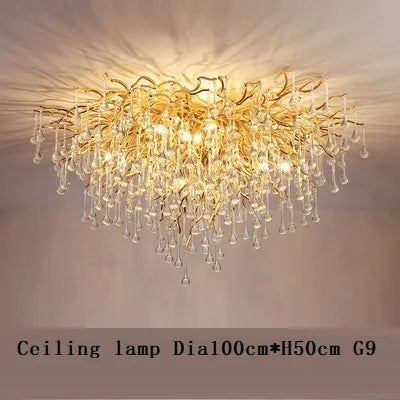 DecorBites™ Crystal Tree Branch Chandelier: Luxury LED Pendant Light for Elegant Living Spaces