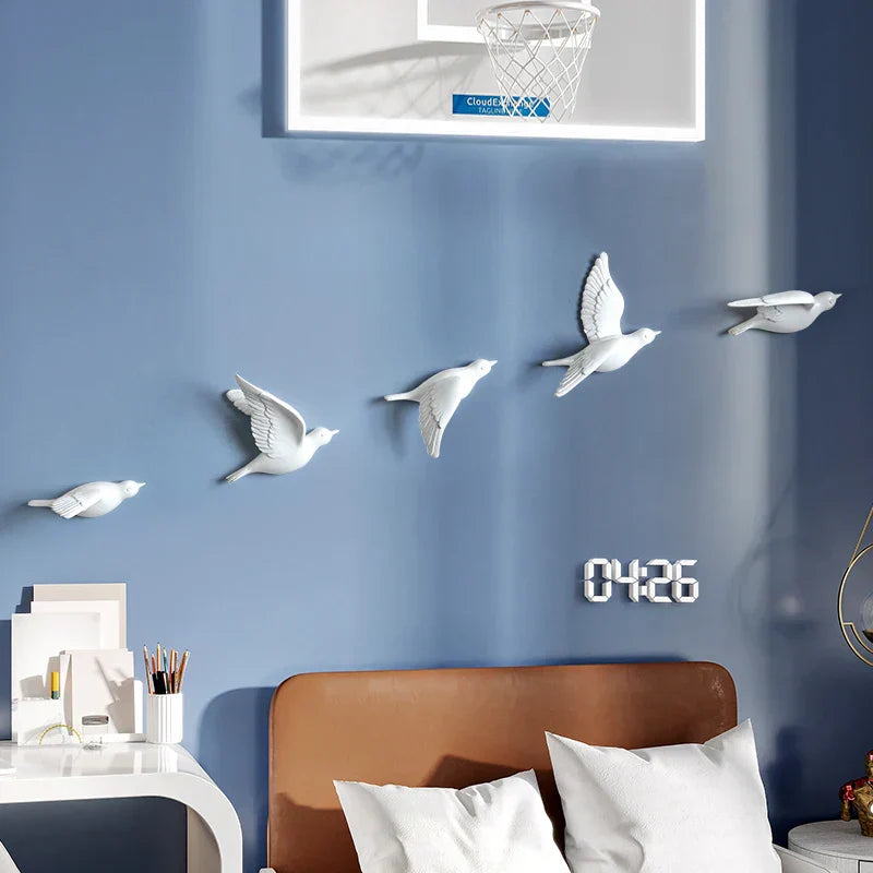 DecorBites™ 3D Bird Resin Statue Wall Decor for Children's Room - Animal Figurine Ornament