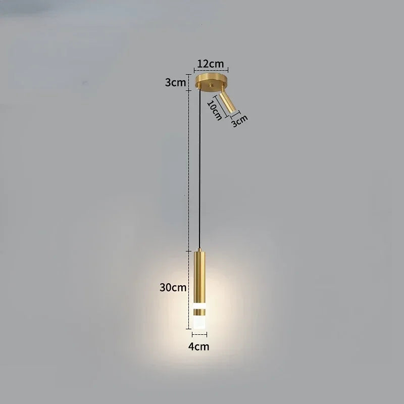 Modern Long Double Spotlight Pendant Light in Black/Gold