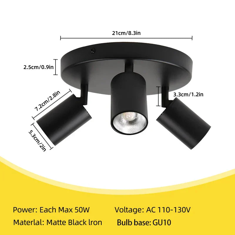 DecorBites™ GU10 LED Ceiling Light: Modern Adjustable Spotlights Chandelier for Dining Rooms
