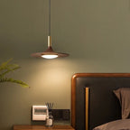 Walnut Three-Head Saucer Pendant Light
