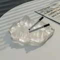 DecorBites™ Iceberg Glass Dessert Plate: Artistic French Club Tableware