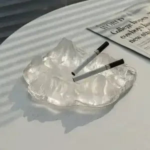 DecorBites™ Iceberg Glass Dessert Plate: Artistic French Club Tableware
