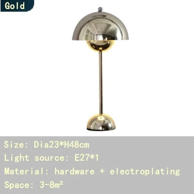 DecorBites™ Iron Mushroom Shape Macaron Table Lamp - Modern Minimalist LED Home Decoration