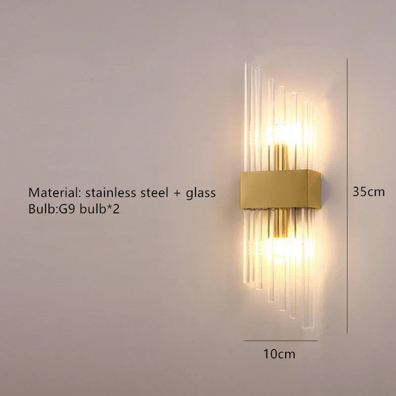 DecorBites™ Crystal LED Wall Lamp Stainless Steel Sconces for Bedroom Dining Room