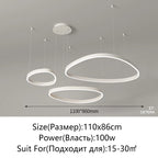 Modern White LED Ring Pendant Chandelier