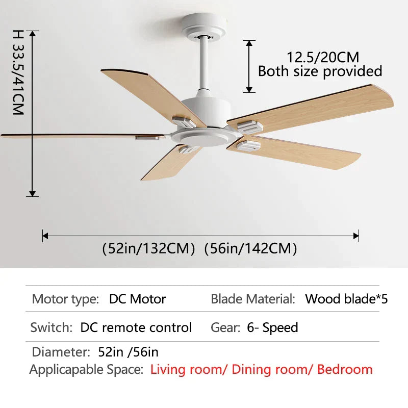 DecorBites™ 56-Inch Black Industrial Style Ceiling Fan with Remote Control for Indoor Use