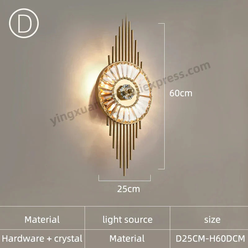 DecorBites™ Crystal Wall Light: Minimalist Bedside Loft Wall Sconce for Living Room