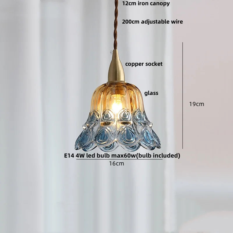 DecorBites™ Amber Glass LED Pendant Light - Nordic Modern Balcony Foyer Coffee Wall Lamp