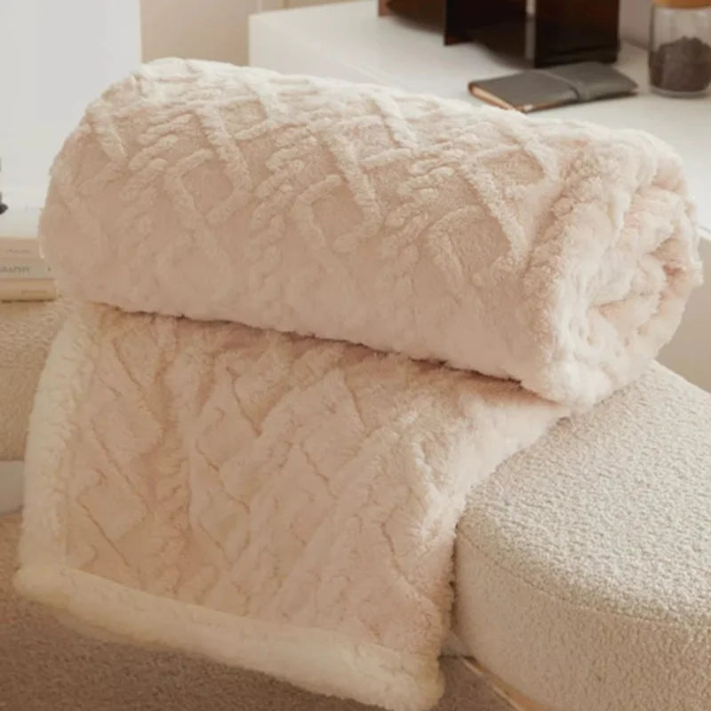 DecorBites™ Coral Fleece Blanket: MultiFunctional Soft Skin-Friendly Warm Shawl