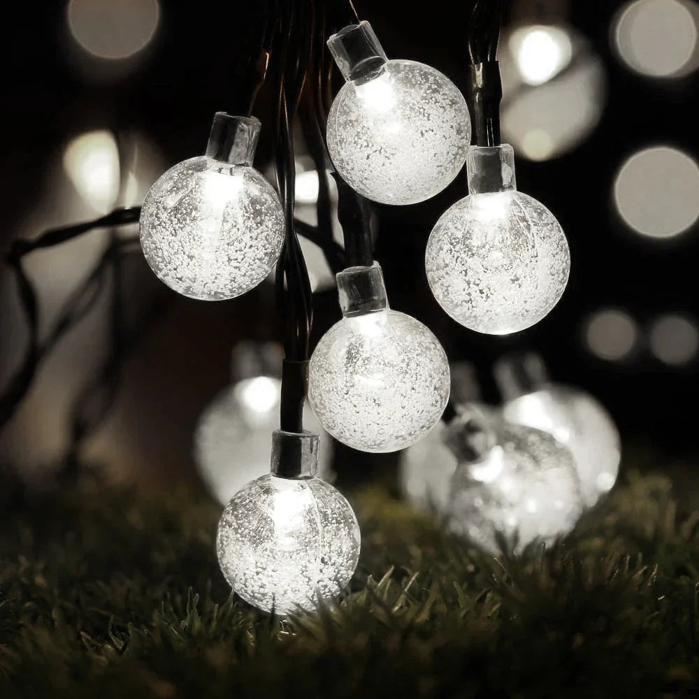 DecorBites™ Crystal Ball Solar Fairy Lights for Outdoor Garden Christmas Wedding Decor