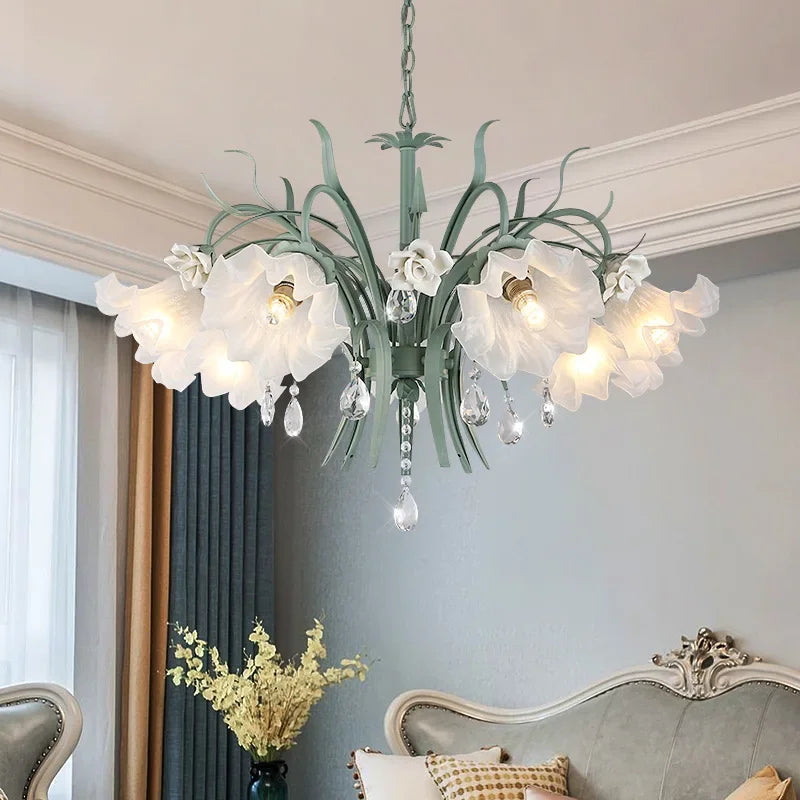 ثريا زهور كريستال DecorBites™: إضاءة LED فاخرة على الطراز الفرنسي للمنزل أو الفندق أو المتجر