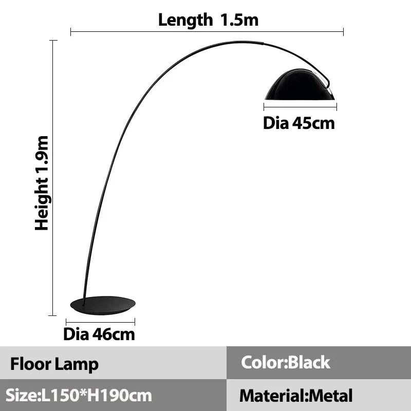 DecorBites™ Aluminum Shade Black LED Floor Lamp for Living Room & Bedroom