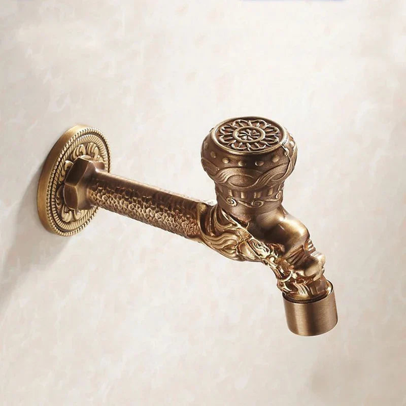 DecorBites™ Dragon Carved Antique Bronze Mop Faucet for Bathroom and Garden