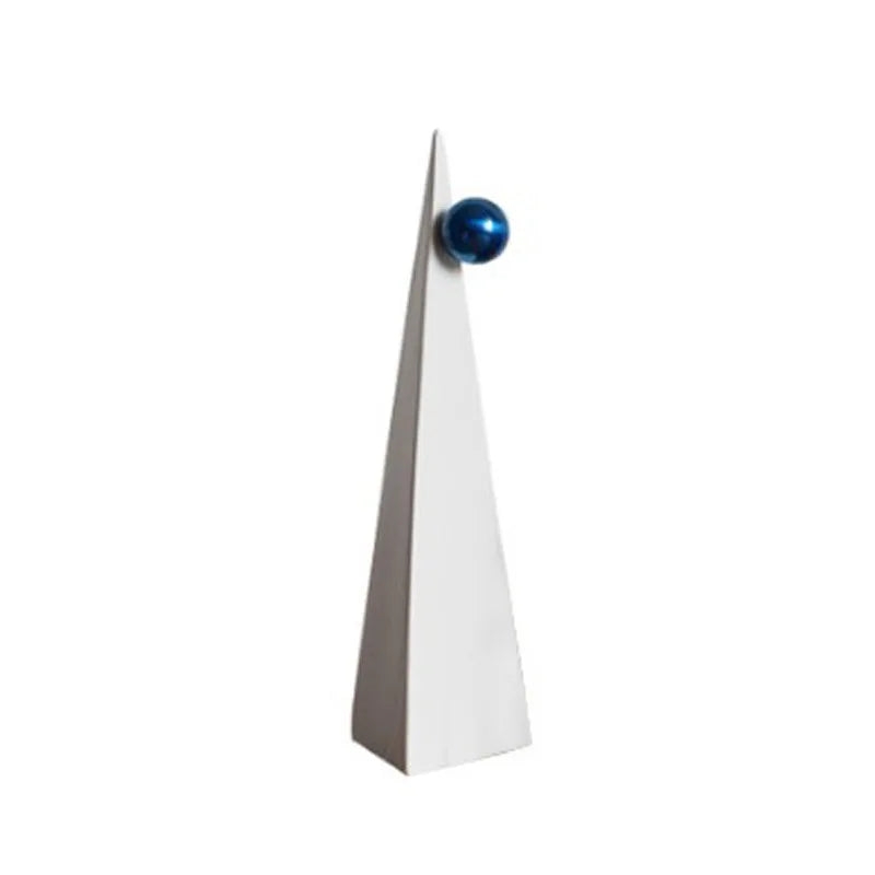 DécorBites™ Ornement Triangle Géométrique Boule Bleue : Figurine Décorative Abstraite
