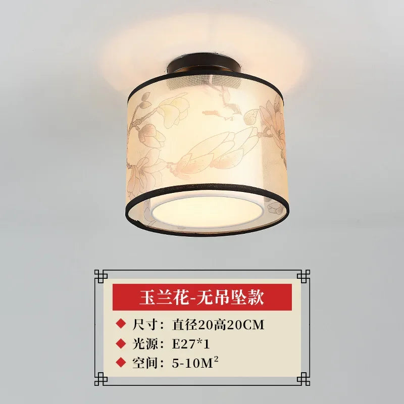 ثريا سقف صينية من DecorBites™ Lotus، مصباح ممر بسيط، إضاءة LED للوحات