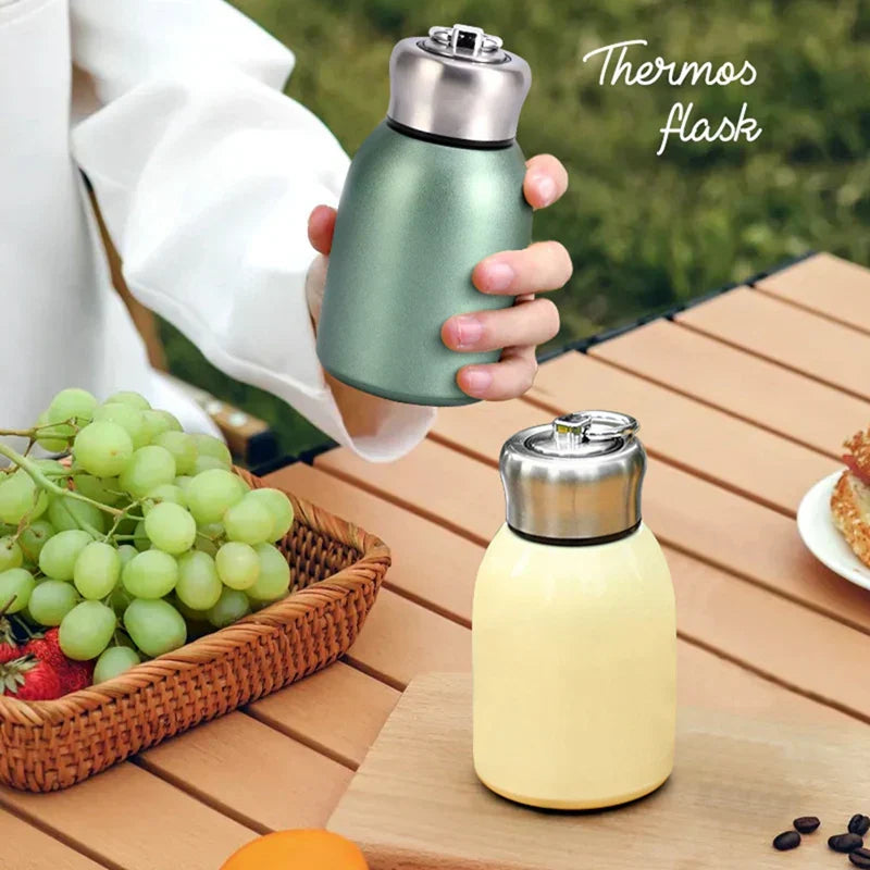 DecorBites™ 300ml Mini Coffee Vacuum Flask Stainless Steel Travel Water Bottle