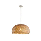 Handwoven Bamboo Wicker Pendant Light in Beige