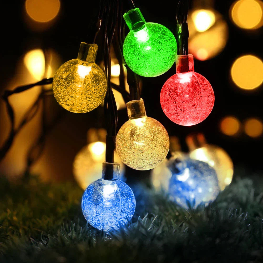 DecorBites™ Crystal Ball Solar Fairy Lights for Outdoor Garden Christmas Wedding Decor