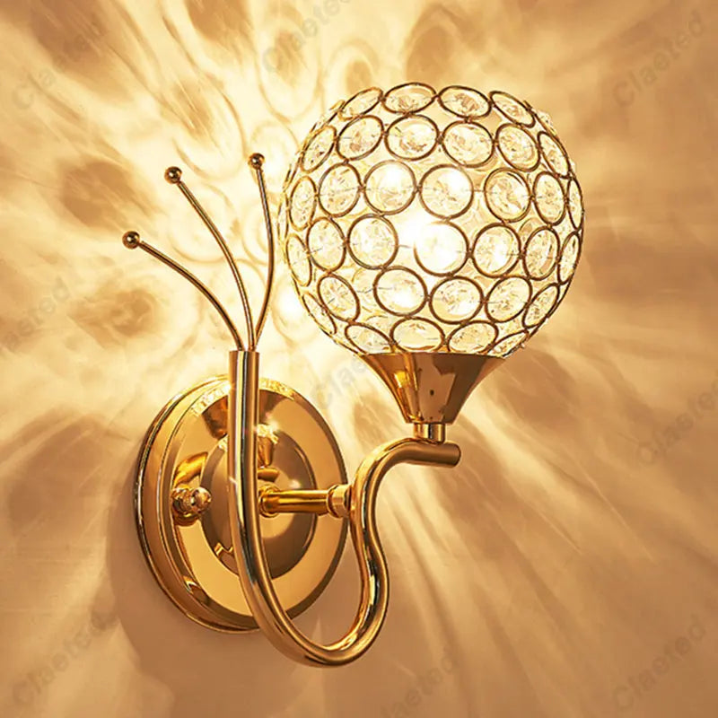 DecorBites™ Crystal Wall Lamp Sconce, Retro Industrial Style Fixture for Home Living Room Bedroom
