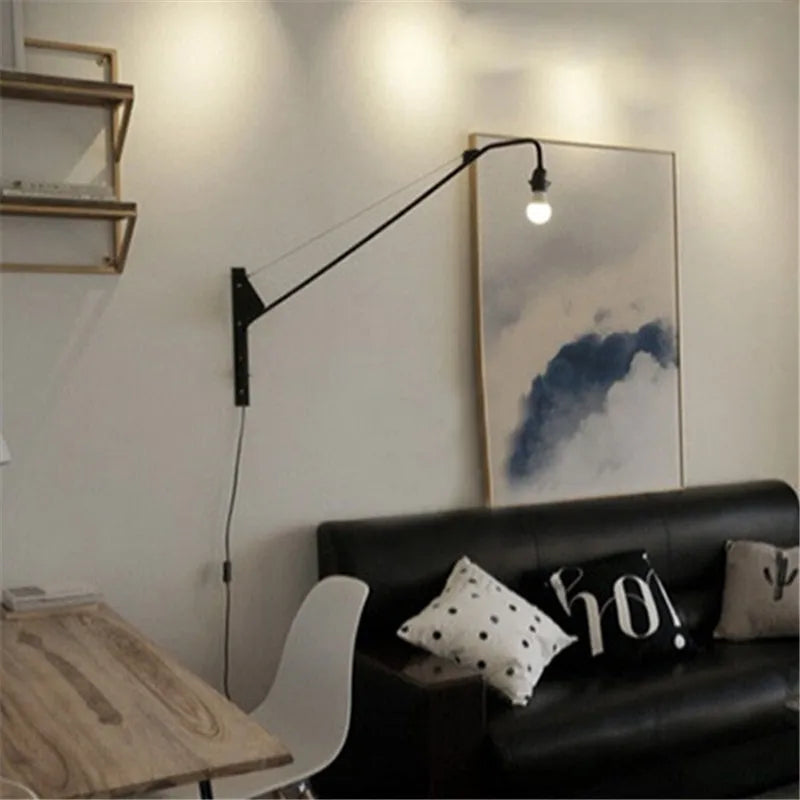 مصباح حائط بذراع متأرجح من أنابيب الديكور الصناعية DecorBites™ لديكور مطبخ علوي