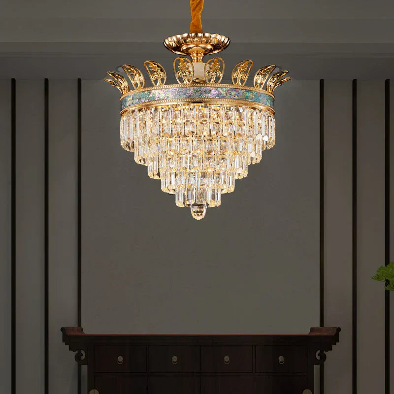 DecorBites™ ثريا كريستال فاخرة: إضاءة شمعة أنيقة لغرفة المعيشة والطعام من النحاس