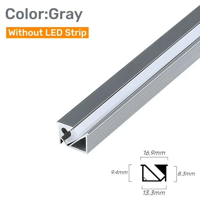 DecorBites™ 45° Backlight LED Aluminum Profile Bar with Silicone Diffuser Cover