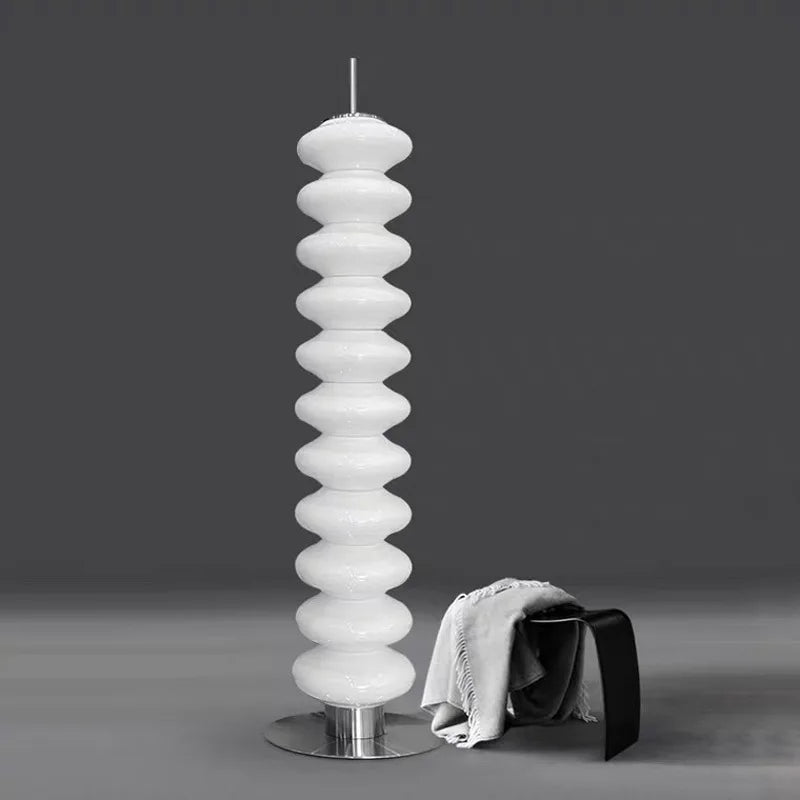 مصباح أرضي زجاجي على شكل يقطينة DecorBites™: إضاءة ليلية LED بتصميم اسكندنافي لغرفة النوم وغرفة المعيشة