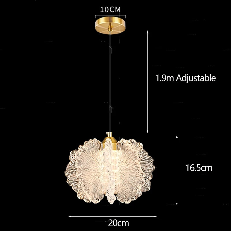 Nordic French Cream Acrylic Flower Pendant Light