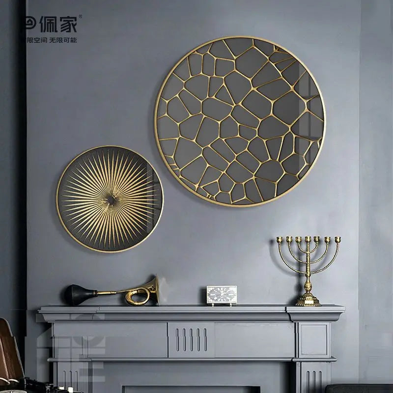 لوحة ديكور DecorBites™ الفنية التجريدية بالرقائق الذهبية لمساحات الطعام الفاخرة