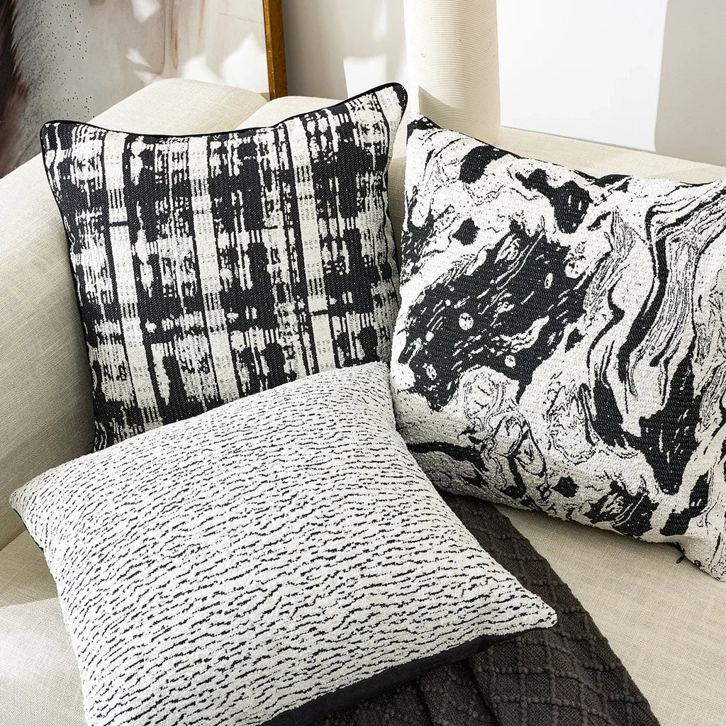 DecorBites™ Geometric Chenille Pillow Cover: Stylish Nordic Jacquard Cushion for Sofa